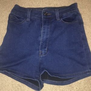 High waisted jean shorts